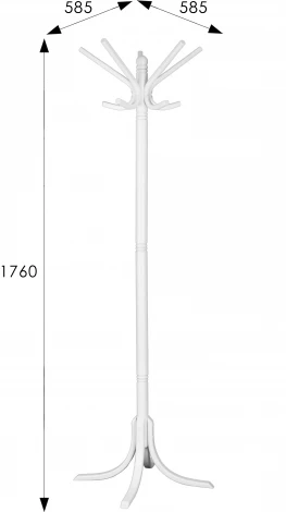 Вешалка напольная В 8Н белый Mebelik арт.009097