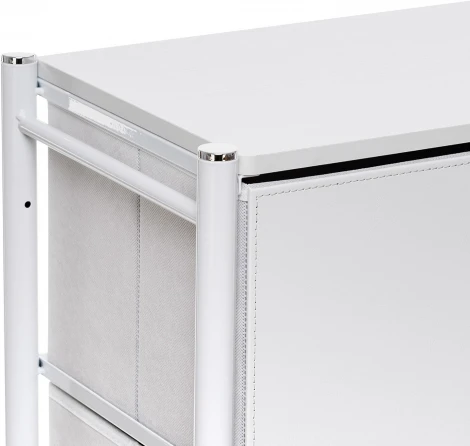 Комод Leset Нирита/Хайди, 9 ящиков, Белый (Сталь,Экокожа/Белый) арт.2500000209765