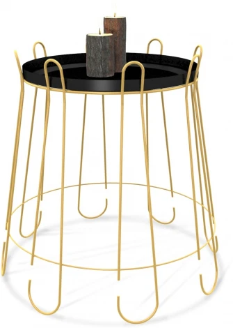 Столик журнальный Sheffilton SHT-CT6/CT6-2 золото/черный муар