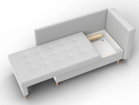Кушетка Лига-098 (ДВП,ДСП,ЛДСП,Брус,Фанера/Дерево/Экокожа/белый) Лига Диванов 132581