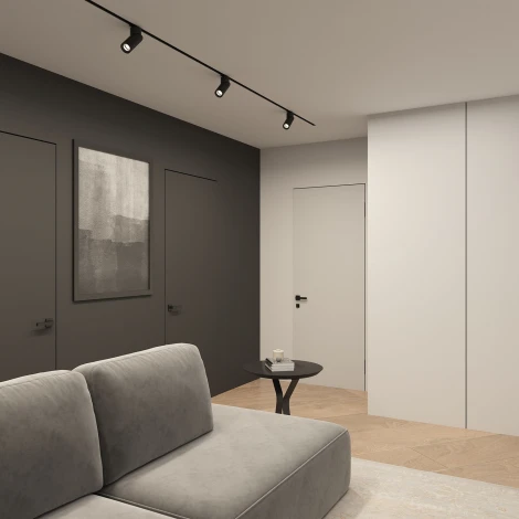 Трековый светильник однофазный 220V Denkirs Slant DK6080-BK (круглые)