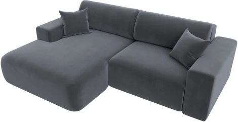 Диван угловой Лига-036 НПБ Классик левый угол (Серый/Велюр) Лига Диванов арт.121378L