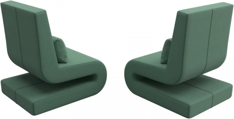 Кресло Волна (2 шт.) (Зеленый/Рогожка) Лига Диванов арт.125042