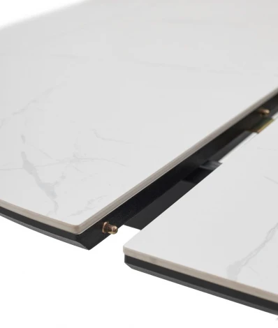 Стол БОНЖУР 100 цвет БЕЛЫЙ МРАМОР, керамика / ЧЕРНЫЙ каркас M-City 64582
