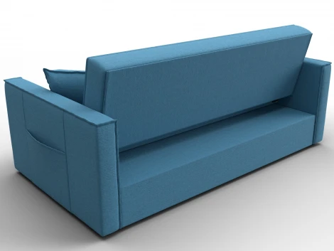 Диван прямой Лига-104 (160) (ЛДСП,Брус,Фанера,Рогожка/Голубой) Лига Диванов 134877