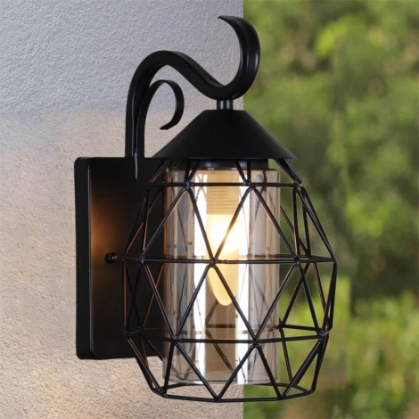 Настенный фонарь уличный Reluce 08282-9.2-001U BK (220V, фонарь, IP44)