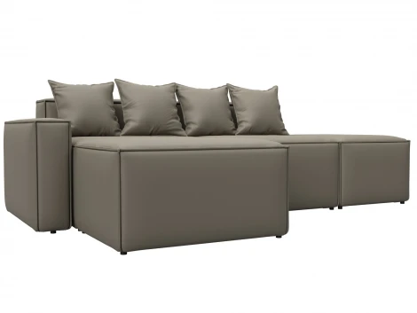 Диван угловой модульный Лига-063 угол левый (ДСП/Пластик/Экокожа/Бежевый) Лига Диванов 129788L