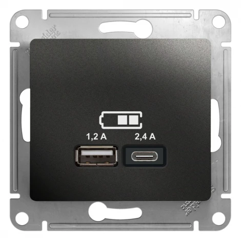 Розетка USB Type A+С (антрацит) Systeme Electric GSL000739