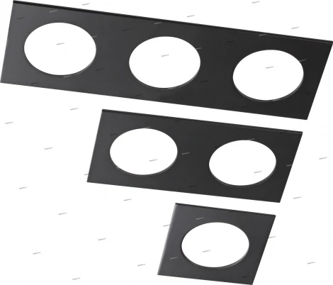 Рамка для одного встраиваемого светильника Novotech Metis, квадрат, черный