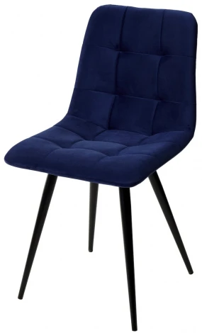 Стул CHILLI-Q темно-синий #H60, велюр / черный каркас