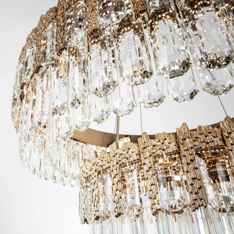 Подвесная люстра светодиодная хрустальная с регулировкой цветовой температуры Modelux MODELUX ML.830.800.500 GD