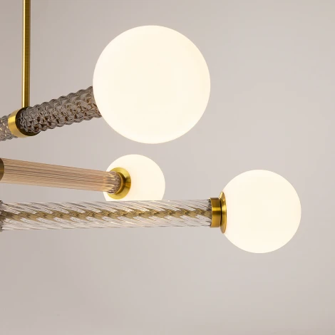 Потолочная люстра ярусная на штанге Maytoni Teatro MOD287PL-06BS (220V, шарики)