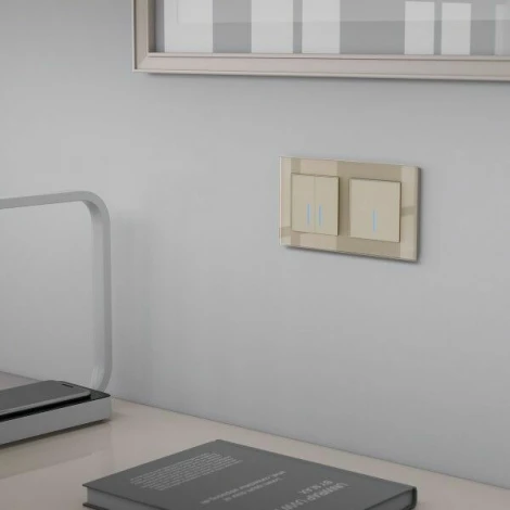 Сенсорный выключатель двухклавишный с подсветкой 1000 Вт (шампань) Werkel W4520011 (a057683)