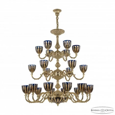 Подвесная люстра Bohemia 7210 72101P/12+6+6/360/3d G P1 U Amber-Blue/H-1H