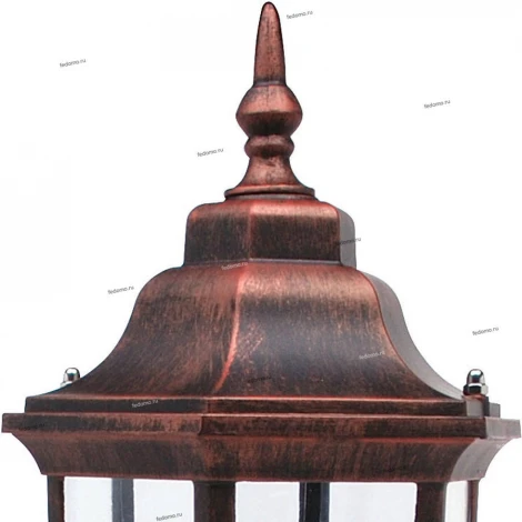 Столб уличный Horoz Leylak, 1 плафон, медь с черным и прозрачным