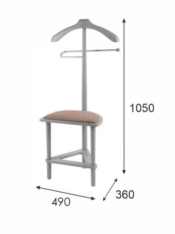 Вешалка костюмная с сиденьем В 26Н серый от фабрики Mebelik