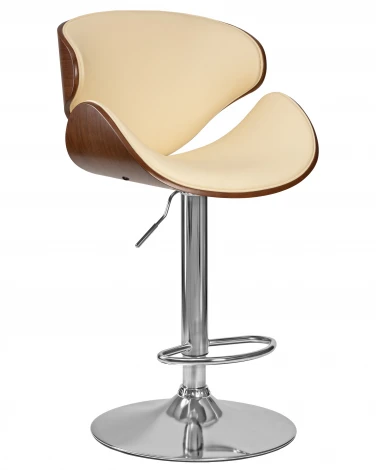 Набор 2 шт стул барный DOBRIN KARTER (коричневое дерево, кремовый)