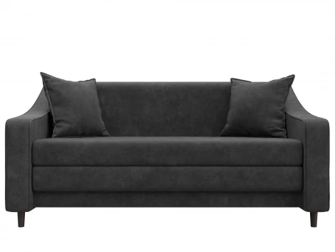 Диван прямой Лига-071 (ЛДСП,Брус,Фанера/Дерево/Велюр/Темно-серый) Лига Диванов 129779