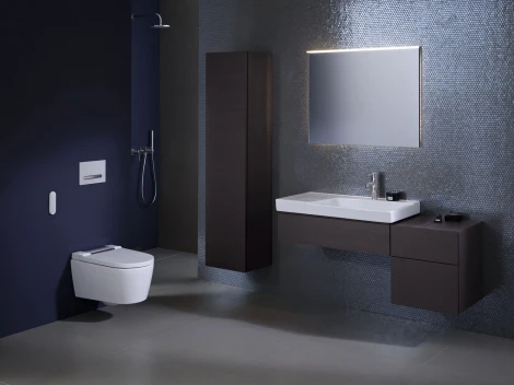 Унитаз подвесной Geberit AquaClean Sela 146.224.21.1 вставка глянцевый хром