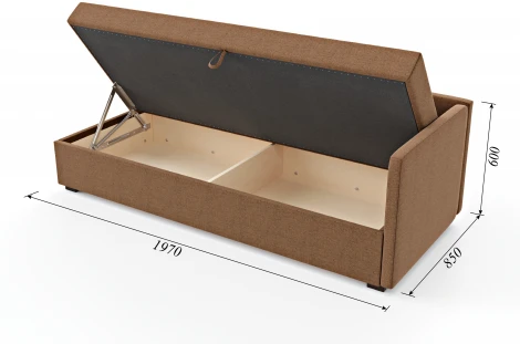 Диван-кровать Arsko Велес Угол правый рогожка коричневая