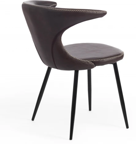 Обеденный стул Tetchair FLAIR (Экокожа,Металл/Коричневый,Черный ) 19082