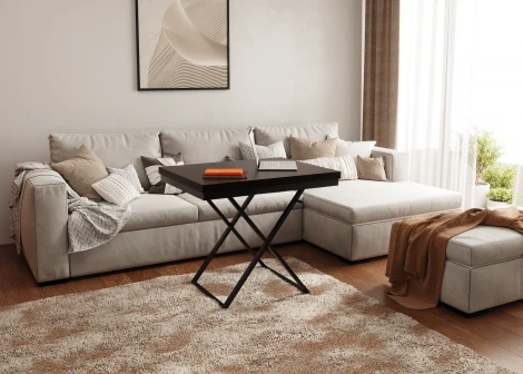 Стол трансформер 1, чёрный/темный венге ГЗМИ Орфей 102132