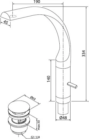 Смеситель Am.Pm Admire F108210B для раковины