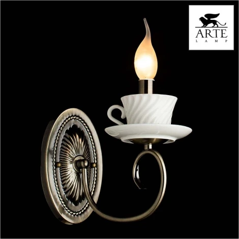 Бра Arte Lamp Teapot A6380AP-1AB (220V, подсвечник, свеча, чашки)