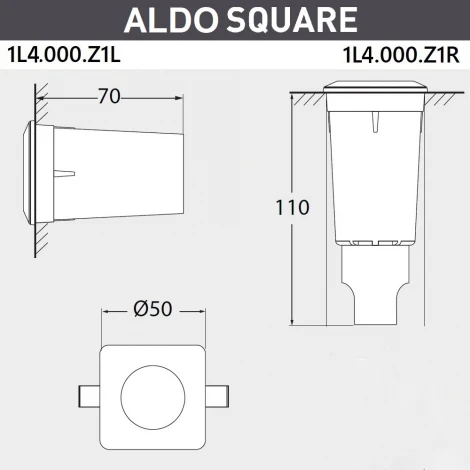 Встраиваемый светильник уличный Fumagalli Aldo 1L4.000.000.AXZ1L (220V, круглые, IP67)