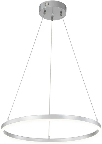 Подвесной светильник Escada Void 10254/1LED 43W Silver APP (регулировка яркости, 220V, пульт управления, управление смартфоном, на тросе, кольцо)