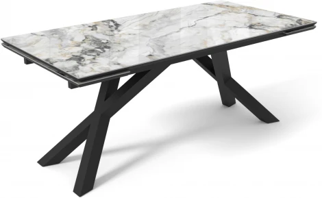 Стол DikLine SKD160 Керамика FNZW 162806176 ARCTIK OCEAN/подстолье черное/опоры черные (2 уп.), арт.00-00072184