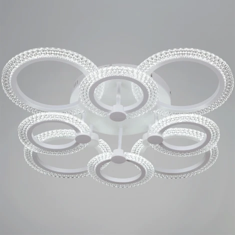 Потолочная люстра светодиодная на штанге с пультом с регулировкой цветовой температуры, яркости и ночным режимом Reluce 68090-0.3-4+4 WH