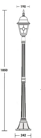 Наземный фонарь Oasis Light QUADRO M lead GLASS 79908MlgW Bl (220V, IP44)