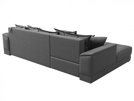 Диван угловой НордСтар левый угол (ДСП,Брус/Пластик/Замша/Серый) Лига Диванов 128212L