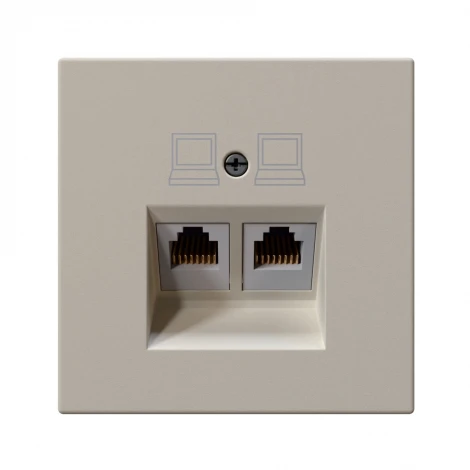 Розетка Ethernet RJ-45 двойная (сахара) Jasmart FD FD6106SH