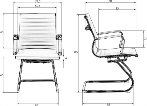 Офисное кресло для посетителей DOBRIN CODY BLACK (чёрный) Dobrin