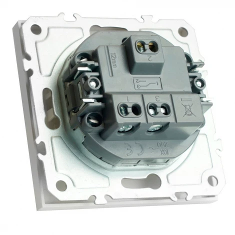 Переключатель одноклавишный (белый фарфор, soft touch) Stekker Эмили 50232