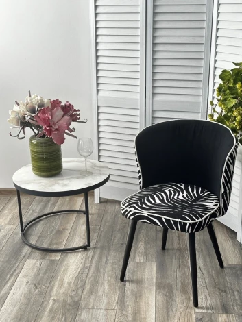 Стул МОНЕ-2 ГОБЕЛЕН ЗЕБРА ЧЕРНАЯ/ Vivaldi 38 / Clarins 100 / Черный каркас M-City