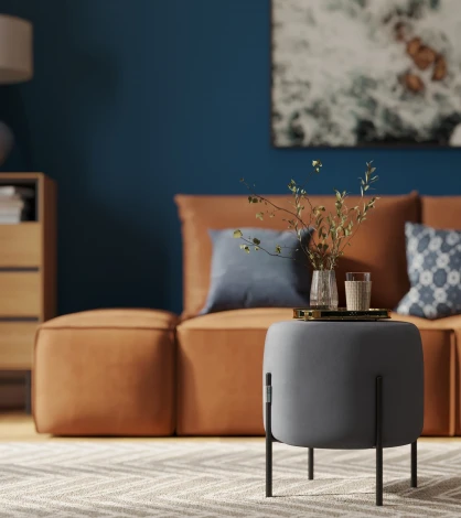 Маленькая радость Пуф круглый на ножках, светло-серый D1 furniture арт.AAA41674001