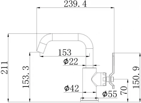 Смеситель Bronze de Luxe 1760's Loft 1178CG для раковины, золото