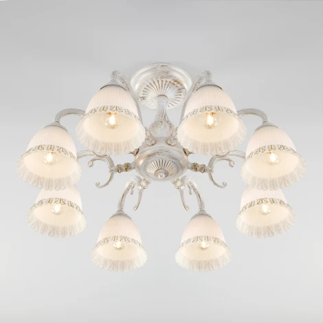 Потолочная люстра на штанге Eurosvet Campina 60107/8 белый с золотом (220V)