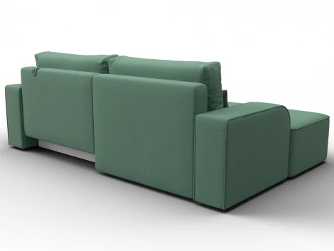 Диван угловой Лига-120 угол левый (ДСП,Брус,Фанера,ЛДС,Рогожка/Зеленый) Лига Диванов 137287L