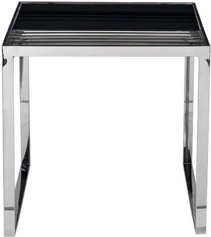 Стол журнальный черн.стекло/серебро 55*55*55 см Garda Decor арт.13RX-50330