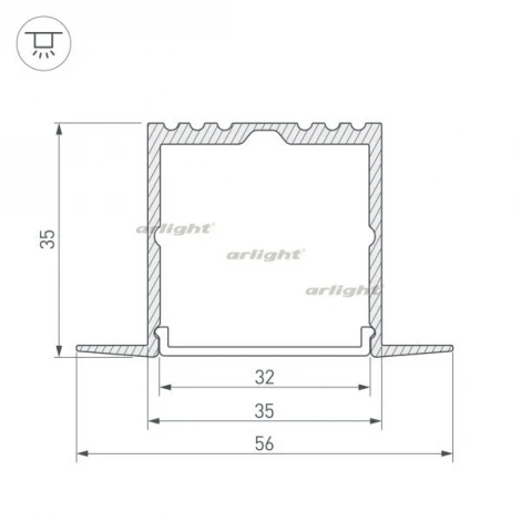 Профиль ARH-POWER-F-W35-2000 ANOD (Алюминий) 016139 Arlight
