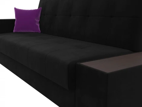 Диван-книжка Лига-020 стол справа (Черный,Фиолетовый/Микровельвет) Лига Диванов арт.118516