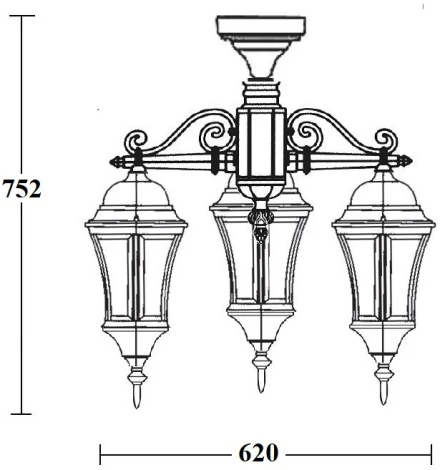 Потолочный светильник уличный Oasis Light ASTORIA 1 L 91370LA/3 cover Bl