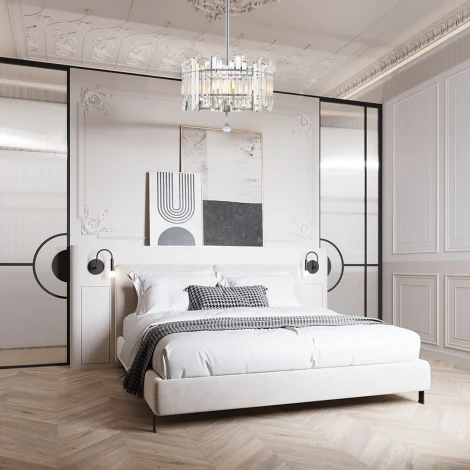 Подвесная люстра хрустальная на штанге Arte Milano Sorrento-2409 372409/5/350/400 CR (220V)