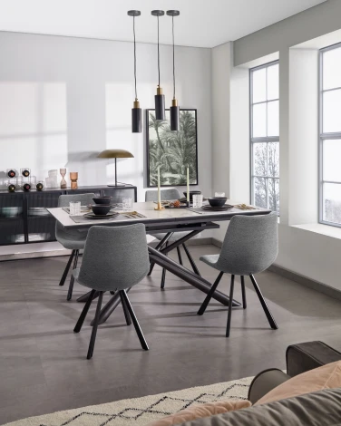 Обеденный стул La Forma (ex Julia Grup) Alve (Серый/ Пена,Фанера,Сталь)