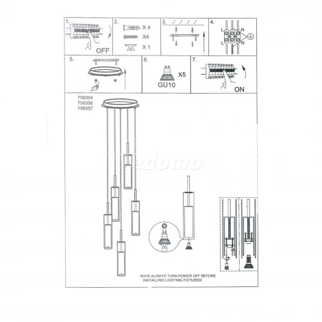 Подвесной светильник ярусный Lightstar Cilino 756054 (220V, на проводе)