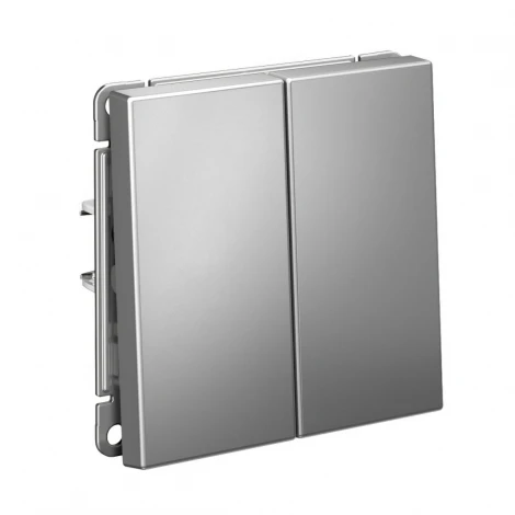 Выключатель двухклавишный (сталь) Systeme Electric GAL000917S